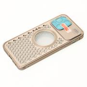 Металлический чехол MagSafe AROMA PERFORATED METAL для iPhone 14 Pro золотой