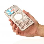Металлический чехол MagSafe AROMA PERFORATED METAL для iPhone 14 Pro золотой
