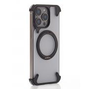 Металлический чехол MagSafe FOUR CORNER AIRBAGS для iPhone 15 Pro Max черный