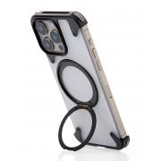 Металлический чехол MagSafe FOUR CORNER AIRBAGS для iPhone 15 Pro Max черный