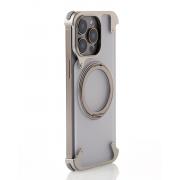 Металлический чехол MagSafe FOUR CORNER AIRBAGS для iPhone 15 Pro Max серый