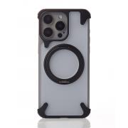 Металлический чехол MagSafe FOUR CORNER AIRBAGS для iPhone 15 Pro черный