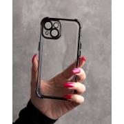 Пластиковый чехол FRAME CORNER для iPhone 15 черный