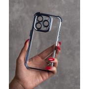 Пластиковый чехол FRAME CORNER для iPhone 15 Pro синий