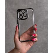 Пластиковый чехол FRAME CORNER для iPhone 15 Pro черный