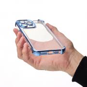 Пластиковый чехол FRAME CORNER для iPhone 15 Pro синий
