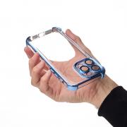 Пластиковый чехол FRAME CORNER для iPhone 15 Pro синий