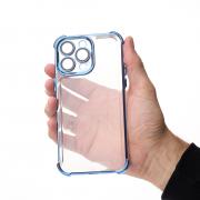 Пластиковый чехол FRAME CORNER для iPhone 15 Pro синий