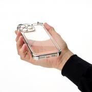 Пластиковый чехол FRAME CORNER для iPhone 15 Pro серебряный