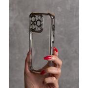 Пластиковый чехол FRAME CORNER для iPhone 15 Pro серебряный