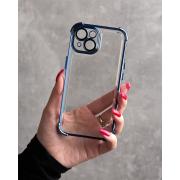 Пластиковый чехол FRAME CORNER для iPhone 15 синий