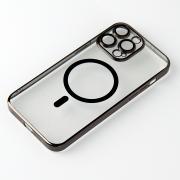 Пластиковый чехол "Glitter" с поддержкой MagSafe для iPhone 12 Pro Max черный