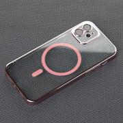 Пластиковый чехол MagSafe "Glitter" для iPhone 12 розовое золото