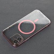 Пластиковый чехол MagSafe "Glitter" для iPhone 12 розовое золото