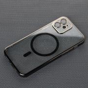 Пластиковый чехол MagSafe "Glitter" для iPhone 12 черный