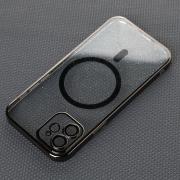 Пластиковый чехол MagSafe "Glitter" для iPhone 12 черный