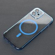 Пластиковый чехол MagSafe "Glitter" для iPhone 12 синий