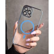 Пластиковый чехол MagSafe "Glitter" для iPhone 13 Pro синий