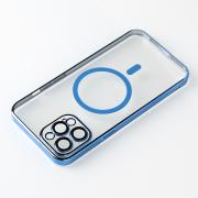 Пластиковый чехол MagSafe "Glitter" для iPhone 13 Pro синий