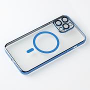 Пластиковый чехол MagSafe "Glitter" для iPhone 13 Pro Max синий