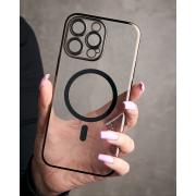 Пластиковый чехол MagSafe "Glitter" для iPhone 15 Pro черный