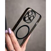 Пластиковый чехол MagSafe "Glitter" для iPhone 15 Pro черный