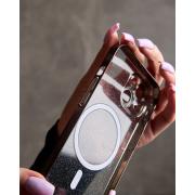 Пластиковый чехол MagSafe "Glitter" для iPhone 15 черный
