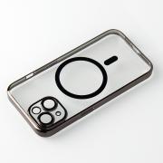 Пластиковый чехол MagSafe "Glitter" для iPhone 15 черный