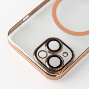 Пластиковый чехол MagSafe "Glitter" для iPhone 15 золотой