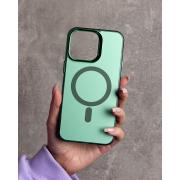 Полиуритановый чехол IMD Colors с поддержкой MagSafe для iPhone 12 / iPhone 12 Pro зеленый