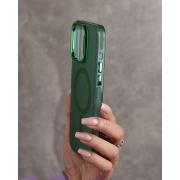 Полиуритановый чехол IMD Colors с поддержкой MagSafe для iPhone 12 / iPhone 12 Pro зеленый