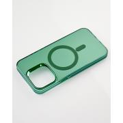 Полиуритановый чехол IMD Colors с поддержкой MagSafe для iPhone 12 / iPhone 12 Pro зеленый