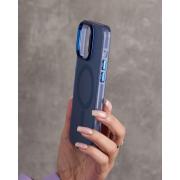 Полиуритановый чехол IMD Colors с поддержкой MagSafe для iPhone 12 / iPhone 12 Pro синий