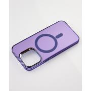 Полиуритановый чехол IMD Colors с поддержкой MagSafe для iPhone 12 / iPhone 12 Pro фиолетовый