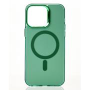 Полиуритановый чехол IMD Colors с поддержкой MagSafe для iPhone 14 Pro зеленый