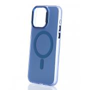 Полиуритановый чехол IMD Colors с поддержкой MagSafe для iPhone 14 Pro синий