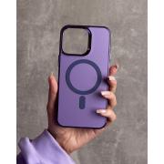 Полиуритановый чехол IMD Colors с поддержкой MagSafe для iPhone 14 Pro фиолетовый