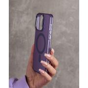 Полиуритановый чехол IMD Colors с поддержкой MagSafe для iPhone 14 Pro фиолетовый