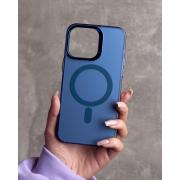 Полиуритановый чехол IMD Colors с поддержкой MagSafe для iPhone 11 Pro Max синий