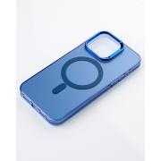 Полиуритановый чехол IMD Colors с поддержкой MagSafe для iPhone 14 Pro Max синий