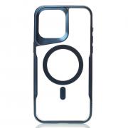 Пластиковый чехол MagSafe NEWZONE для iPhone 15 Pro синий