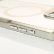 Пластиковый чехол MagSafe NEWZONE для iPhone 15 Pro серебряный