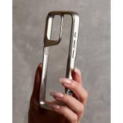 Пластиковый чехол NEWZONE для iPhone 14 Pro серебряный