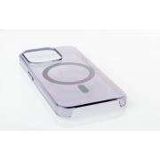 Пластиковый чехол OrigCase "Clear" with MagSafe для iPhone 15 фиолетовый