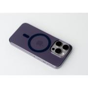 Пластиковый чехол OrigCase "Clear" with MagSafe для iPhone 15 фиолетовый