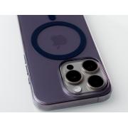 Пластиковый чехол OrigCase "Clear" with MagSafe для iPhone 15 фиолетовый