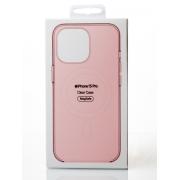 Пластиковый чехол OrigCase "Clear" with MagSafe для iPhone 15 Pro пудра