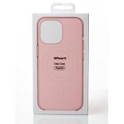 Пластиковый чехол OrigCase "Clear" with MagSafe для iPhone 15 пудра