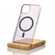 Пластиковый чехол OrigCase "Clear" with MagSafe для iPhone 15 Pro Max фиолетовый