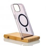 Пластиковый чехол OrigCase "Clear" with MagSafe для iPhone 15 Pro Max фиолетовый